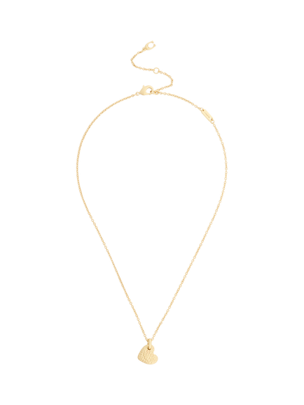 Coach Textured Heart Necklace, Gold - view 2, Gold