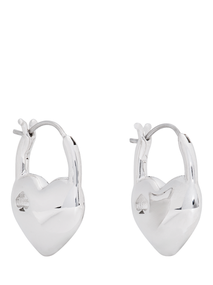 kate spade new york Heart Spade Huggie Earrings, Silver, Silver