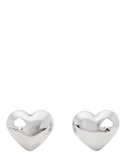kate spade new york Heart Spade Stud Earrings, Silver, Silver