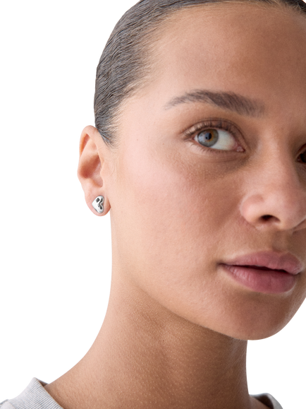 kate spade new york Heart Spade Stud Earrings, Silver - view 2, Silver