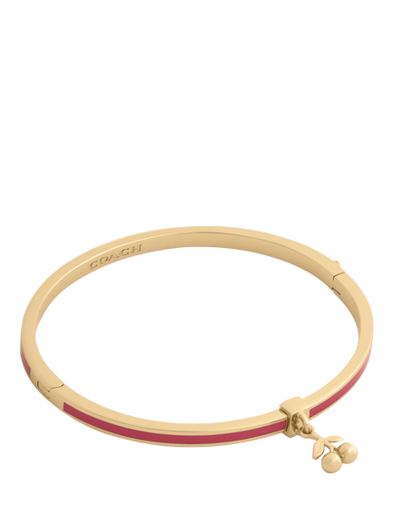 Coach Cherry Charm Enamel Bangle, Red/Gold, Red