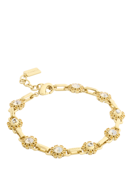 Coach Crystal Tea Rose Heirloom Bangle, Gold, Crystal Gold