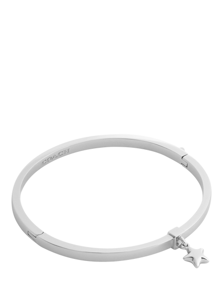 Coach Star Charm Bangle, Silver, Rhodium