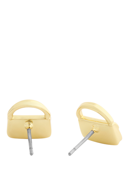 Coach Pavé Tabby Bag Stud Earrings, Crystal Gold - view 2, Crystal Gold