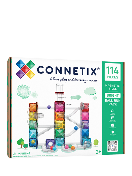 CONNETIX Ball Run Bright Pack, 114 Pieces, Multi