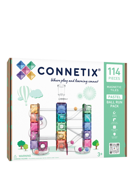 CONNETIX Ball Run Pastel Pack, 114 Pieces, Multi