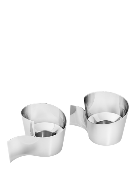 Georg Jensen Fold Stainless Steel Tealight Candle Holders, Set of 2, Stainless Steel