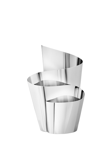 Georg Jensen Fold Stainless Steel Vase, H32cm, Stainless Steel
