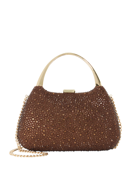 Dune Beamings Embellished Clutch Bag, Bronze, Bronze