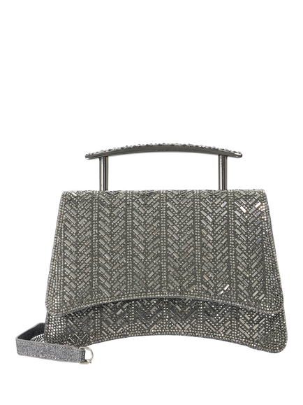 Dune London Bedazzle Fabric Clutch Bag, Pewter, Pewter