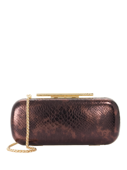 Dune London Body Leather Clutch Bag, Brown-rept Print, Brown-rept  Print