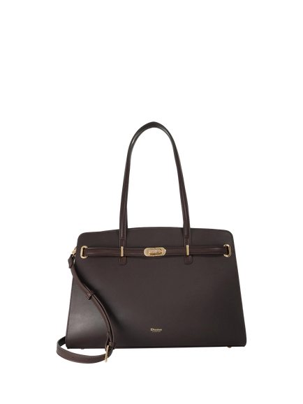 Dune London Define Leather Handbag, Dark Brown, Dark Brown