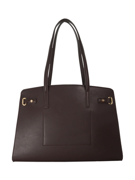 Dune London Define Leather Handbag, Dark Brown - view 2, Dark Brown