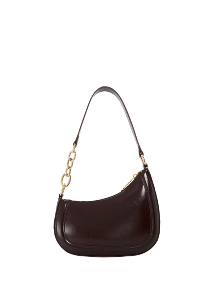 Dune London Direction Leather Shoulder Bag, Brown - view 2, Brown