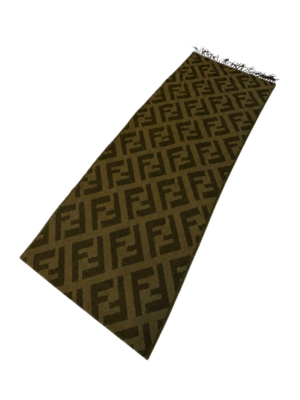 Pre-loved Fendi Zucca Print Scarf, Green - view 2, Green