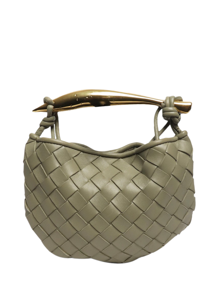 Pre-loved Bottega Veneta Sardine Mini Intrecciato Leather Bag, Green, Green