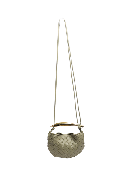Pre-loved Bottega Veneta Sardine Mini Intrecciato Leather Bag, Green - view 2, Green