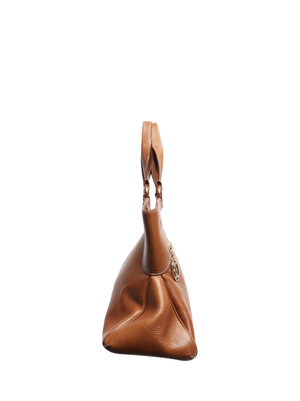 Pre-loved Cartier Vintage Leather Gold Hardware Tote Bag, Brown - view 2, Brown