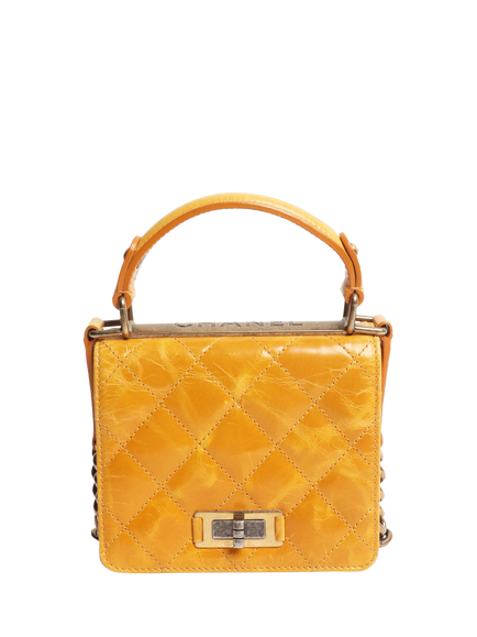 Pre-loved CHANEL 2011 Lambskin Quilted Rita Bag, Yellow, Yellow