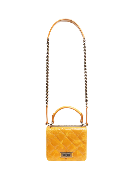 Pre-loved CHANEL 2011 Lambskin Quilted Rita Bag, Yellow - view 2, Yellow