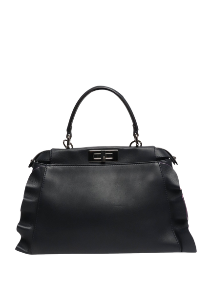 Pre-loved Fendi Peekaboo Leather 2-Way Bag, Navy, Navy