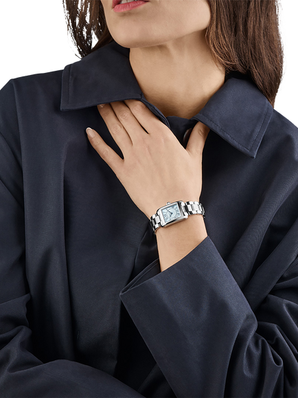 Frederique Constant FC-200LBMC26B Women's Clous de Paris Bracelet Strap Watch, Light Blue - view 2, Light Blue