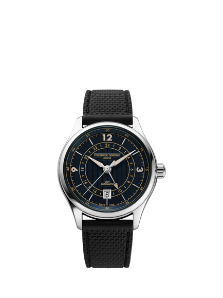 Frederique Constant FC-350RN5B6 Men's FC-350 Automatic Rubber Strap Watch, Black, Navy