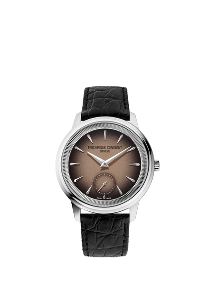 Frederique Constant FC-435BBL3S6 Men's Classics Moneta Handwinding 38mm Leather Strap Watch, Salmon, Salmon