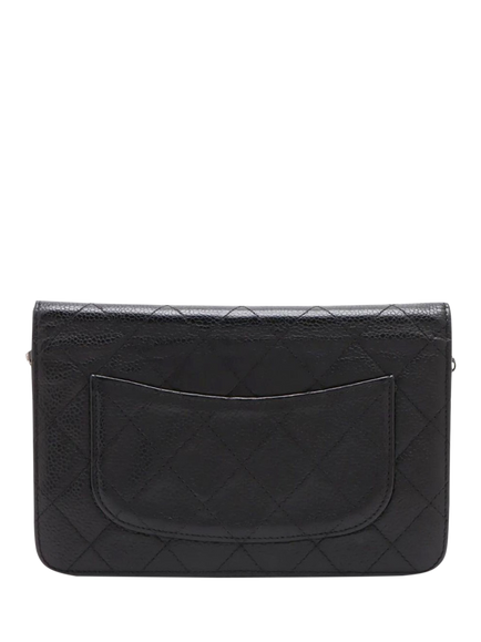 Pre-loved CHANEL 2016 Caviar Wallet-on-Chain Bag, Black - view 2, Black