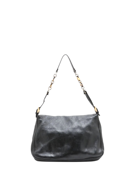 Pre-loved Fendi Mama Baguette Leather Shoulder Bag, Black - view 2, Black