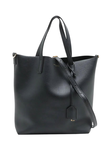 Pre-loved SAINT LAURENT Toy Shopping Leather Tote Bag, Black, Black