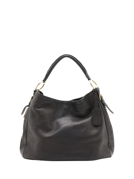 Pre-loved Prada Vitello Daino Leather Shoulder Bag, Black - view 2, Black