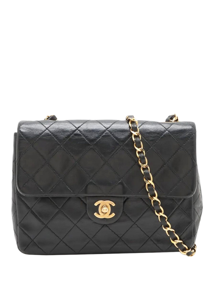 Pre-loved CHANEL Vintage 1991 Mini Lambskin Classic Single Flap Bag, Black, Black