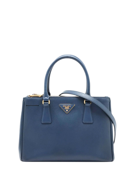 Pre-loved Prada Saffiano Leather Galleria 2-Way Bag, Blue, Blue