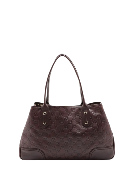 Pre-loved GUCCI Guccissima Leather Shoulder Bag, Dark Brown, Dark Brown