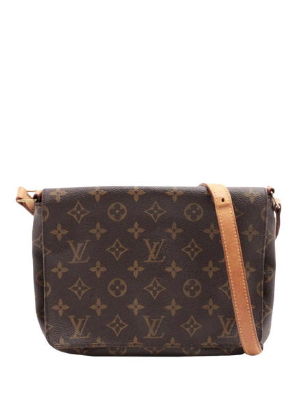Pre-loved Louis Vuitton Vintage 2001 Monogram Musette Tango Shoulder Bag, Brown, Brown