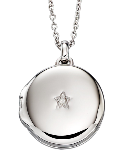 Little Star Kids' Adriana Locket Necklace, Silver, Silver