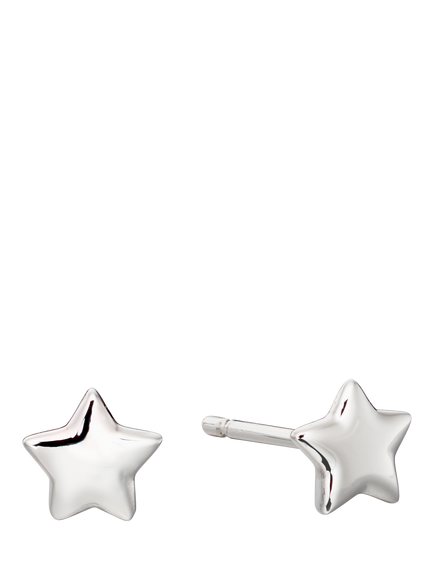 Little Star Kids' Ava Star Stud Earrings, Silver, Silver