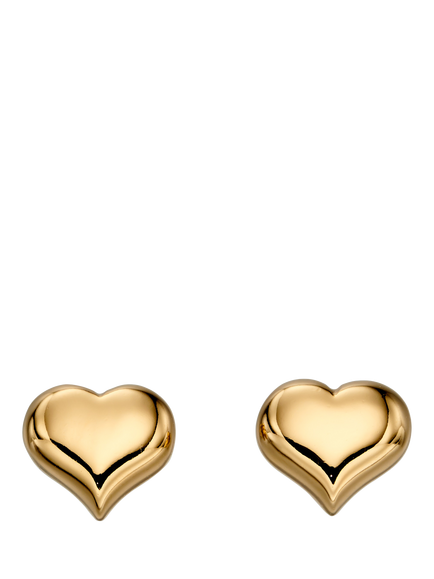 Little Star Kids' Aria Heart Stud Earrings, Gold, Gold