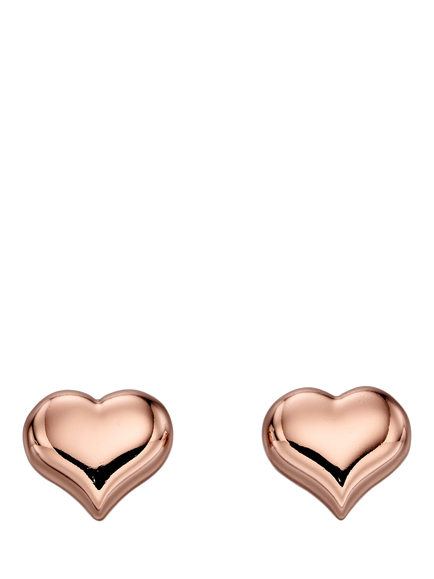 Little Star Kids' Emily Heart Stud Earrings, Rose Gold, Rose Gold