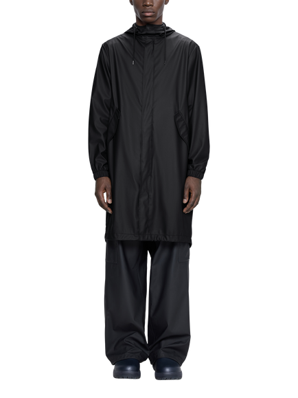 Rains Unisex Fishtail Parker Raincoat, Black, Black