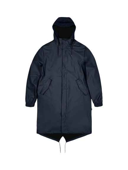 Rains Unisex Fishtail Parker Raincoat, Navy - view 2, Navy