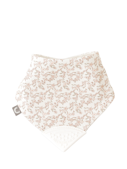 Cheeky Chompers Neckerchew Baby Teething Dribble Bib, Floral Stone, Floral Stone