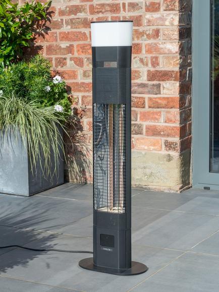 KETTLER Kalos Ibiza 1800W Floor Standing Patio Heater with LED Light & Wireless Speaker - view 2, Grey Slate