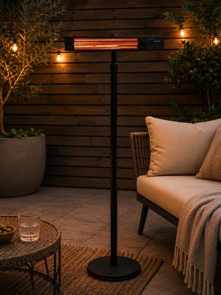 KETTLER Kalos Ibiza 2500W Electric Floor Standing Patio Heater - view 2, Grey Slate