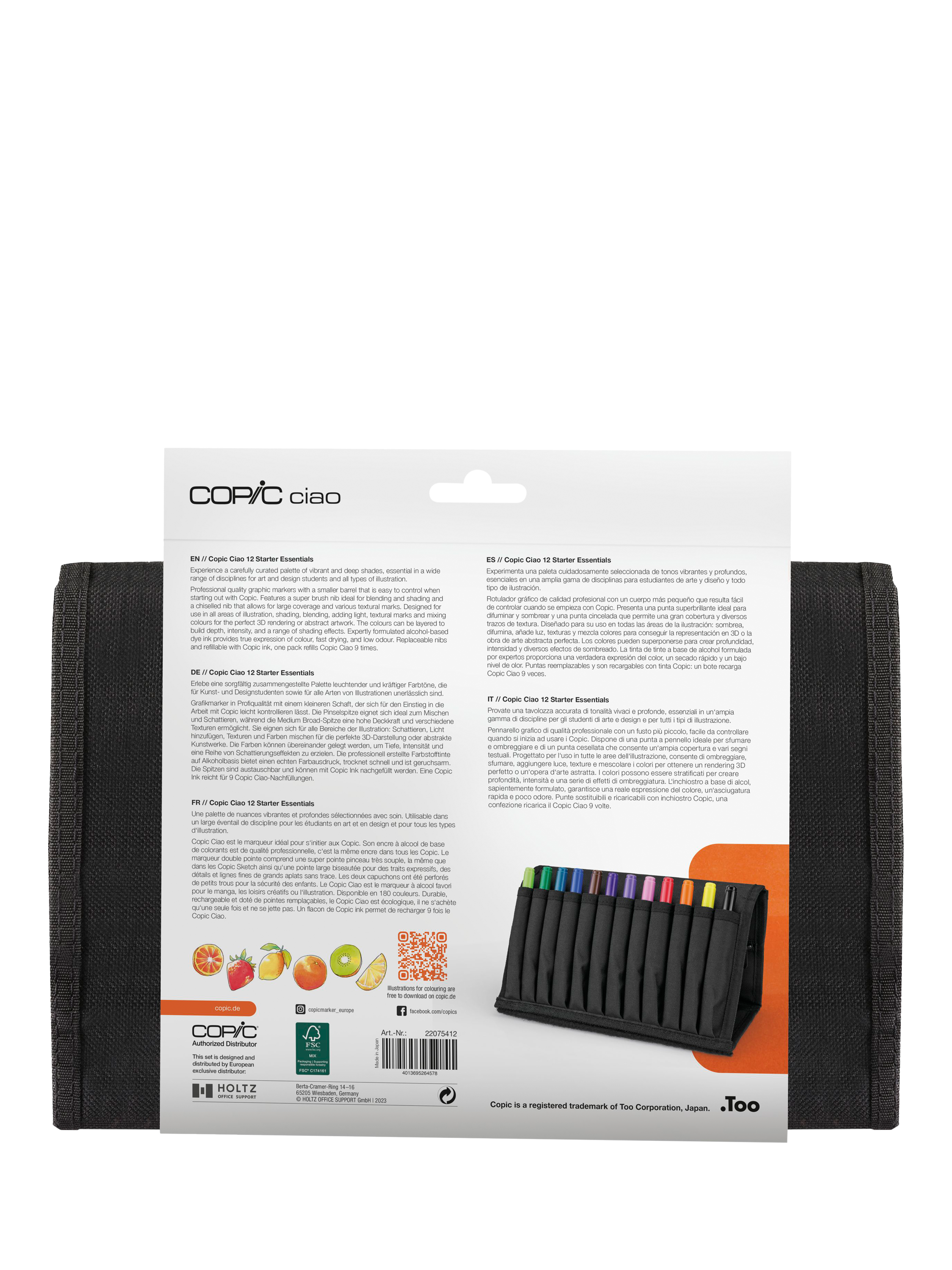 Copic Ciao 12 Starter Essentials Pen Wallet Set, Pack of 12