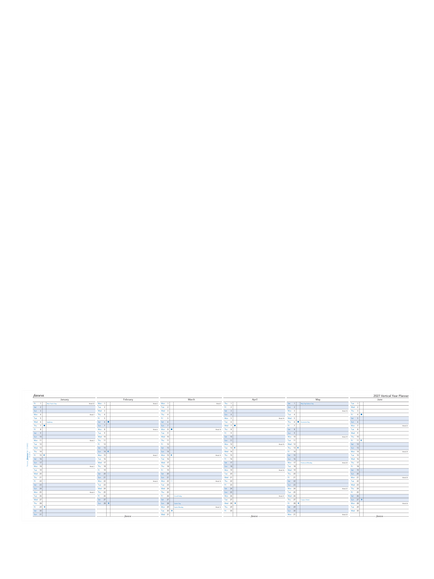 Filofax Horizontal Year Planner 2027 Diary Refill, Multi - view 2, Multi Multi