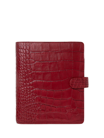 Filofax Classic Croc A5 Organiser, Cherry - view 2, Multi Multi