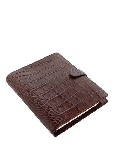 Filofax Classic Croc A5 Organiser, Chestnut - view 2, Multi Multi