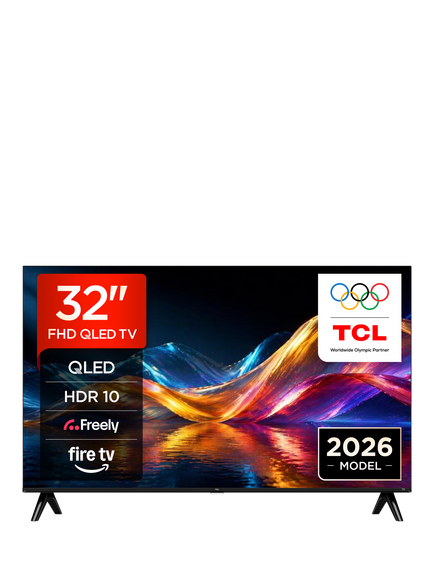 TCL 32V5D-UK (2026) QLED HDR Full HD Smart Fire TV, 32 inch, Black, Black